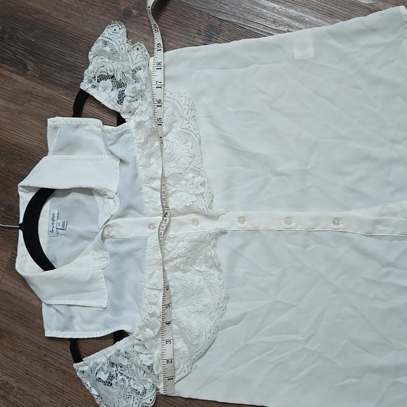 Love fire white blouse with lace and cold shoulder look with elastic junior lg - Picture 4 of 7